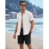 COOFANDY Mens Linen Shorts 9″ Elastic Waist Drawstring Casual Shorts Lightweight Summer Beach Shorts(Black)