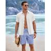 COOFANDY Mens Linen Shorts 9″ Elastic Waist Drawstring Casual Shorts Lightweight Summer Beach Shorts(Blue)