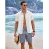 COOFANDY Mens Linen Shorts 9″ Elastic Waist Drawstring Casual Shorts Lightweight Summer Beach Shorts(Navy Blue)