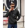COOFANDY Men’s Long Sleeve Hooded Sweatshirt Casual Lightweight Hoodies Pullover Textured Drawstring Hoodie with Kanga Pocket(Black)