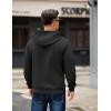 COOFANDY Men’s Long Sleeve Hooded Sweatshirt Casual Lightweight Hoodies Pullover Textured Drawstring Hoodie with Kanga Pocket(Black)