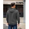 COOFANDY Men’s Long Sleeve Hooded Sweatshirt Casual Lightweight Hoodies Pullover Textured Drawstring Hoodie with Kanga Pocket(Dark Gray)