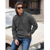 COOFANDY Men’s Long Sleeve Hooded Sweatshirt Casual Lightweight Hoodies Pullover Textured Drawstring Hoodie with Kanga Pocket(Dark Gray)