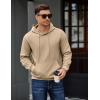 COOFANDY Men’s Long Sleeve Hooded Sweatshirt Casual Lightweight Hoodies Pullover Textured Drawstring Hoodie with Kanga Pocket(Khaki)