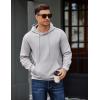 COOFANDY Men’s Long Sleeve Hooded Sweatshirt Casual Lightweight Hoodies Pullover Textured Drawstring Hoodie with Kanga Pocket(Light Gray)