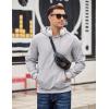 COOFANDY Men’s Long Sleeve Hooded Sweatshirt Casual Lightweight Hoodies Pullover Textured Drawstring Hoodie with Kanga Pocket(Light Gray)