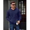 COOFANDY Men’s Long Sleeve Hooded Sweatshirt Casual Lightweight Hoodies Pullover Textured Drawstring Hoodie with Kanga Pocket(Navy Blue)