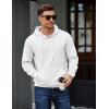 COOFANDY Men’s Long Sleeve Hooded Sweatshirt Casual Lightweight Hoodies Pullover Textured Drawstring Hoodie with Kanga Pocket(White)