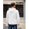 COOFANDY Men’s Long Sleeve Hooded Sweatshirt Casual Lightweight Hoodies Pullover Textured Drawstring Hoodie with Kanga Pocket(White)
