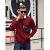COOFANDY Men’s Long Sleeve Hooded Sweatshirt Casual Lightweight Hoodies Pullover Textured Drawstring Hoodie with Kanga Pocket(Wine Red)