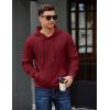 COOFANDY Men’s Long Sleeve Hooded Sweatshirt Casual Lightweight Hoodies Pullover Textured Drawstring Hoodie with Kanga Pocket(Wine Red)