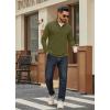 COOFANDY Men’s Quarter Zip Pullover Sweatshirt Mock Neck Quilted Sweatshirt Lightweight Casual Long Sleeve Polo Shirt(Army Green)