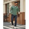 COOFANDY Men’s Quarter Zip Pullover Sweatshirt Mock Neck Quilted Sweatshirt Lightweight Casual Long Sleeve Polo Shirt(Dark Green)