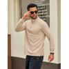 COOFANDY Men’s Quarter Zip Pullover Sweatshirt Mock Neck Quilted Sweatshirt Lightweight Casual Long Sleeve Polo Shirt(Light Khaki)