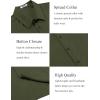 COOFANDY Mens Short Sleeve Button Down Shirt Lightweight Wrinkle Free Untucked Dress Shirts(Army Green)
