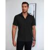 COOFANDY Mens Short Sleeve Button Down Shirt Lightweight Wrinkle Free Untucked Dress Shirts(Black)