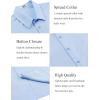 COOFANDY Mens Short Sleeve Button Down Shirt Lightweight Wrinkle Free Untucked Dress Shirts(Clear Blue)