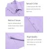 COOFANDY Mens Short Sleeve Button Down Shirt Lightweight Wrinkle Free Untucked Dress Shirts(Light Purple)