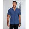 COOFANDY Mens Short Sleeve Button Down Shirt Lightweight Wrinkle Free Untucked Dress Shirts(Navy)