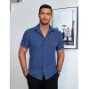 COOFANDY Mens Short Sleeve Button Down Shirt Lightweight Wrinkle Free Untucked Dress Shirts(Navy)