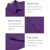 COOFANDY Mens Short Sleeve Button Down Shirt Lightweight Wrinkle Free Untucked Dress Shirts(Purple)