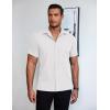 COOFANDY Mens Short Sleeve Button Down Shirt Lightweight Wrinkle Free Untucked Dress Shirts(White)