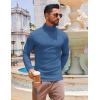 COOFANDY Men’s Slim Fit Turtleneck Sweater Long Sleeve Ribbed Turtle Neck Casual Lightweight Basic Pullover Sweaters(Blue)