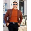 COOFANDY Men’s Slim Fit Turtleneck Sweater Long Sleeve Ribbed Turtle Neck Casual Lightweight Basic Pullover Sweaters(Brown)