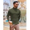 COOFANDY Men’s Slim Fit Turtleneck Sweater Long Sleeve Ribbed Turtle Neck Casual Lightweight Basic Pullover Sweaters(Dark Army Green)