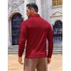 COOFANDY Men’s Slim Fit Turtleneck Sweater Long Sleeve Ribbed Turtle Neck Casual Lightweight Basic Pullover Sweaters(Dark Red)