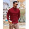 COOFANDY Men’s Slim Fit Turtleneck Sweater Long Sleeve Ribbed Turtle Neck Casual Lightweight Basic Pullover Sweaters(Dark Red)