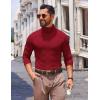 COOFANDY Men’s Slim Fit Turtleneck Sweater Long Sleeve Ribbed Turtle Neck Casual Lightweight Basic Pullover Sweaters(Dark Red)