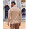 COOFANDY Men’s Slim Fit Turtleneck Sweater Long Sleeve Ribbed Turtle Neck Casual Lightweight Basic Pullover Sweaters(Light Brown)
