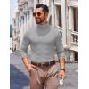 COOFANDY Men’s Slim Fit Turtleneck Sweater Long Sleeve Ribbed Turtle Neck Casual Lightweight Basic Pullover Sweaters(Light Gray)