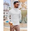COOFANDY Men’s Slim Fit Turtleneck Sweater Long Sleeve Ribbed Turtle Neck Casual Lightweight Basic Pullover Sweaters(White)