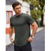 COOFANDY Mens T Shirts Casual Short Sleeve Cotton Tee Shirts Hipster Hip Hop Longline T-Shirt Basic Summer Tops(3 Pack- Black/ Dark Grey / Army Green)