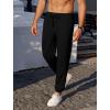 COOFANDY Men’s Waffle Jogger Lightweight Drawstring Casual Pants Slim Fit Jogger Sweatpants with Pockets(Black)