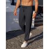 COOFANDY Men’s Waffle Jogger Lightweight Drawstring Casual Pants Slim Fit Jogger Sweatpants with Pockets(Dark Grey)