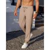 COOFANDY Men’s Waffle Jogger Lightweight Drawstring Casual Pants Slim Fit Jogger Sweatpants with Pockets(Khaki)