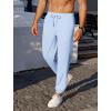 COOFANDY Men’s Waffle Jogger Lightweight Drawstring Casual Pants Slim Fit Jogger Sweatpants with Pockets(Light Blue)