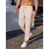 COOFANDY Men’s Waffle Jogger Lightweight Drawstring Casual Pants Slim Fit Jogger Sweatpants with Pockets(Light Brown)