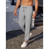 COOFANDY Men’s Waffle Jogger Lightweight Drawstring Casual Pants Slim Fit Jogger Sweatpants with Pockets(Light Grey)