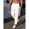 COOFANDY Men’s Waffle Jogger Lightweight Drawstring Casual Pants Slim Fit Jogger Sweatpants with Pockets(White)