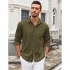 COOFANDY Mens Wrinkle Free Dress Shirts Long Sleeve Untucked Shirts Casual Button Down Shirts(Army Green)