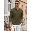 COOFANDY Mens Wrinkle Free Dress Shirts Long Sleeve Untucked Shirts Casual Button Down Shirts(Army Green)