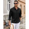 COOFANDY Mens Wrinkle Free Dress Shirts Long Sleeve Untucked Shirts Casual Button Down Shirts(Black)