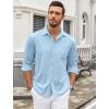 COOFANDY Mens Wrinkle Free Dress Shirts Long Sleeve Untucked Shirts Casual Button Down Shirts(Blue)