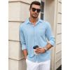 COOFANDY Mens Wrinkle Free Dress Shirts Long Sleeve Untucked Shirts Casual Button Down Shirts(Blue)
