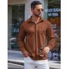 COOFANDY Mens Wrinkle Free Dress Shirts Long Sleeve Untucked Shirts Casual Button Down Shirts(Brown)