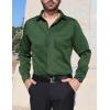 COOFANDY Mens Wrinkle Free Dress Shirts Long Sleeve Untucked Shirts Casual Button Down Shirts(Dark Army Green)